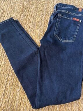 7 For All Mankind Women’s The Skinny Dark Blue Denim Jeans Size 29